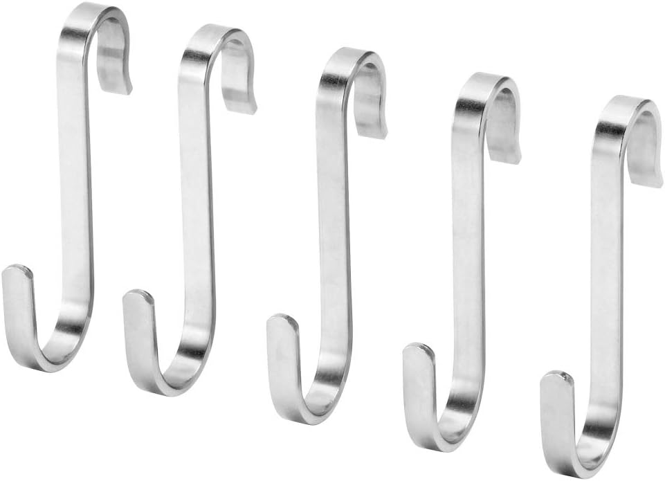 IKEA 203.349.22 KUNGSFORS S-Hook, Stainless Steel, 2 1/4" Height, 9 lb Maximum Load/Hook, Use The Hooks to Store Your Kitchenware On The Wall and Fit More Into Your Cabinets and Drawers