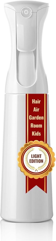 Mistifi Continuous Mist Spray Bottle  Ultra Fine Refillable Water Mister for Hair, Plants, Cleaning, Skincare, Salon & Home Use (350ml 1Pc, White bottle)