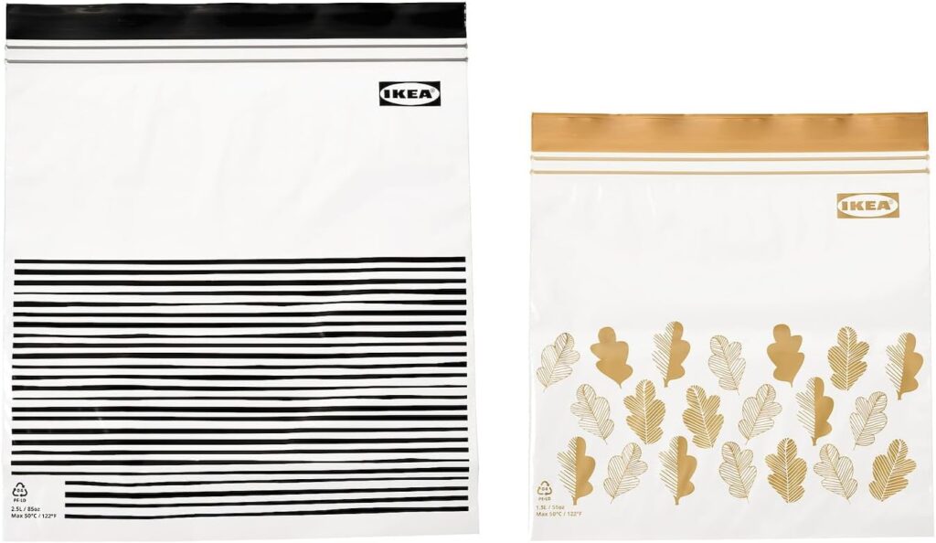 IKEA 50 resealable bags (ISTAD) – GREY – ziplock – food freezer sandwich bags – 25 x 1.2L + 25 x 2.5L