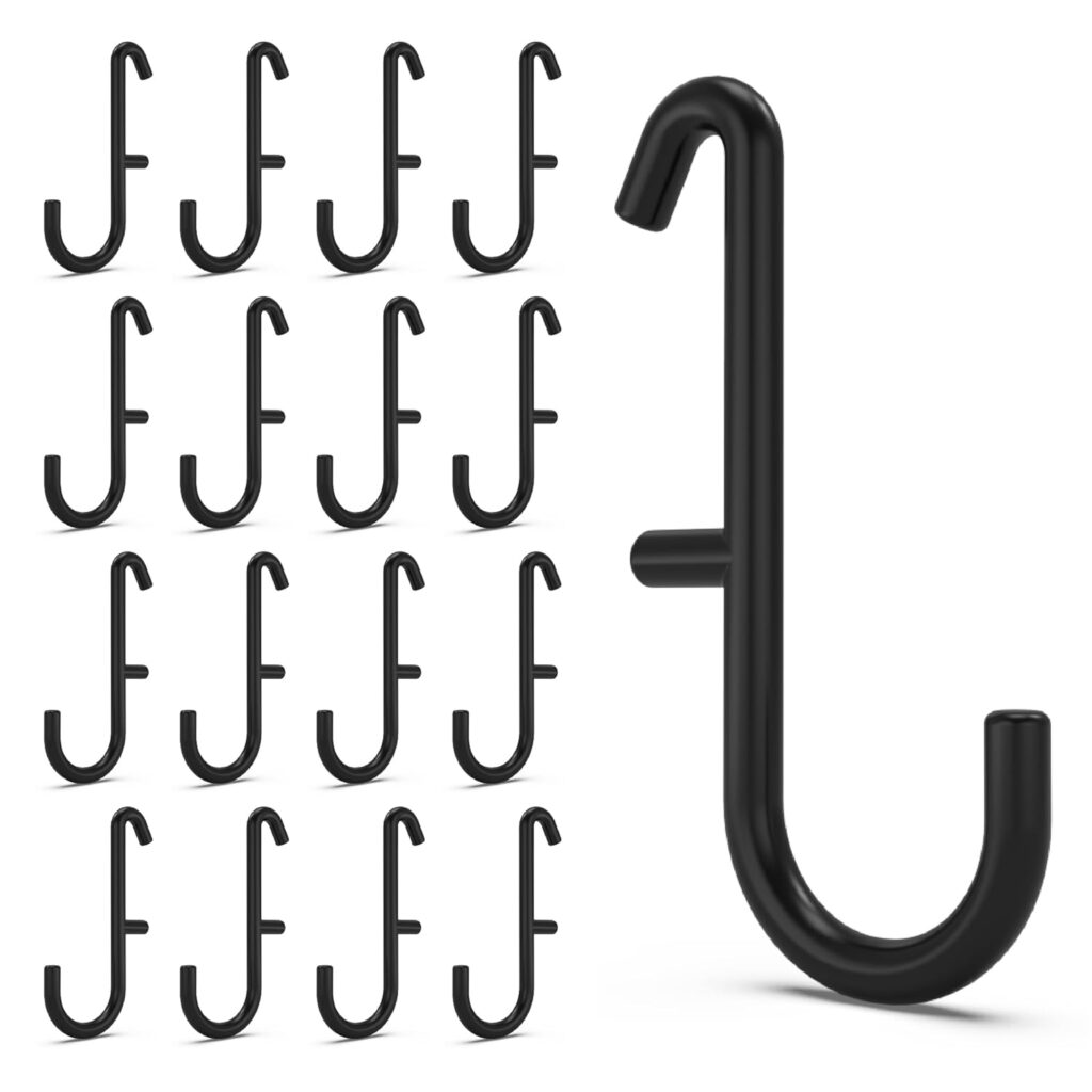 Hooks for IKEA Skadis Pegboard, Black, 16 Pack - Accessories Compatible With IKEA SKADIS