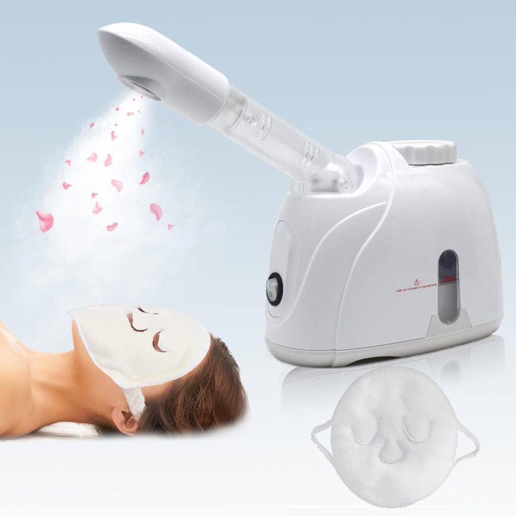 Facial Steamer Nanometer Fine Mist for Facial Deep Cleaning with Towel, 360 Rotating Arm, Deep Cleaning Home Spa Device for Personal Care, Face Steamer for Facial