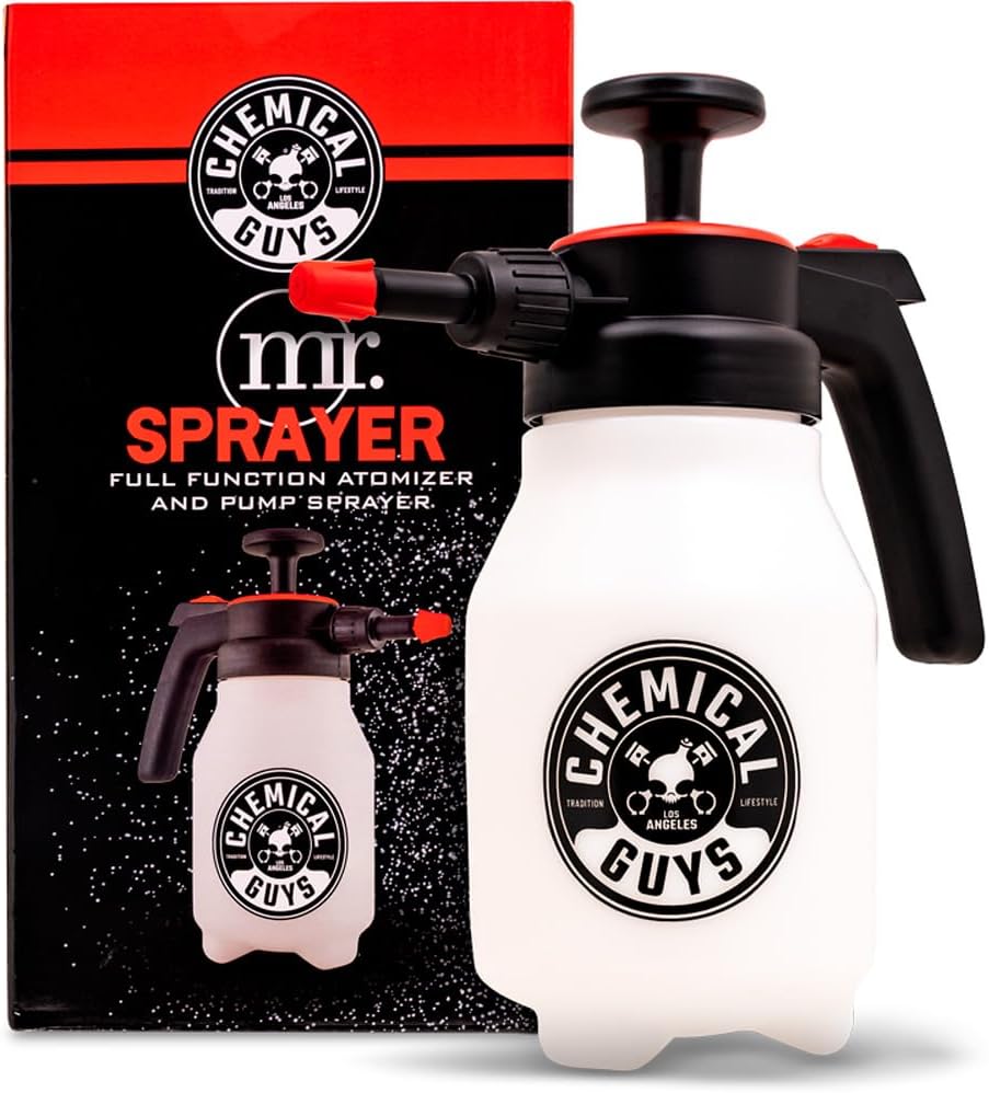 Chemical Guys Mr. Sprayer Full Function Pressure Atomizer and Pump Sprayer, Professional 50 oz Spray Bottle for Cleaning & Washing, for Home, Garden, Car Detailing, Easy Pump Action and Adjustable