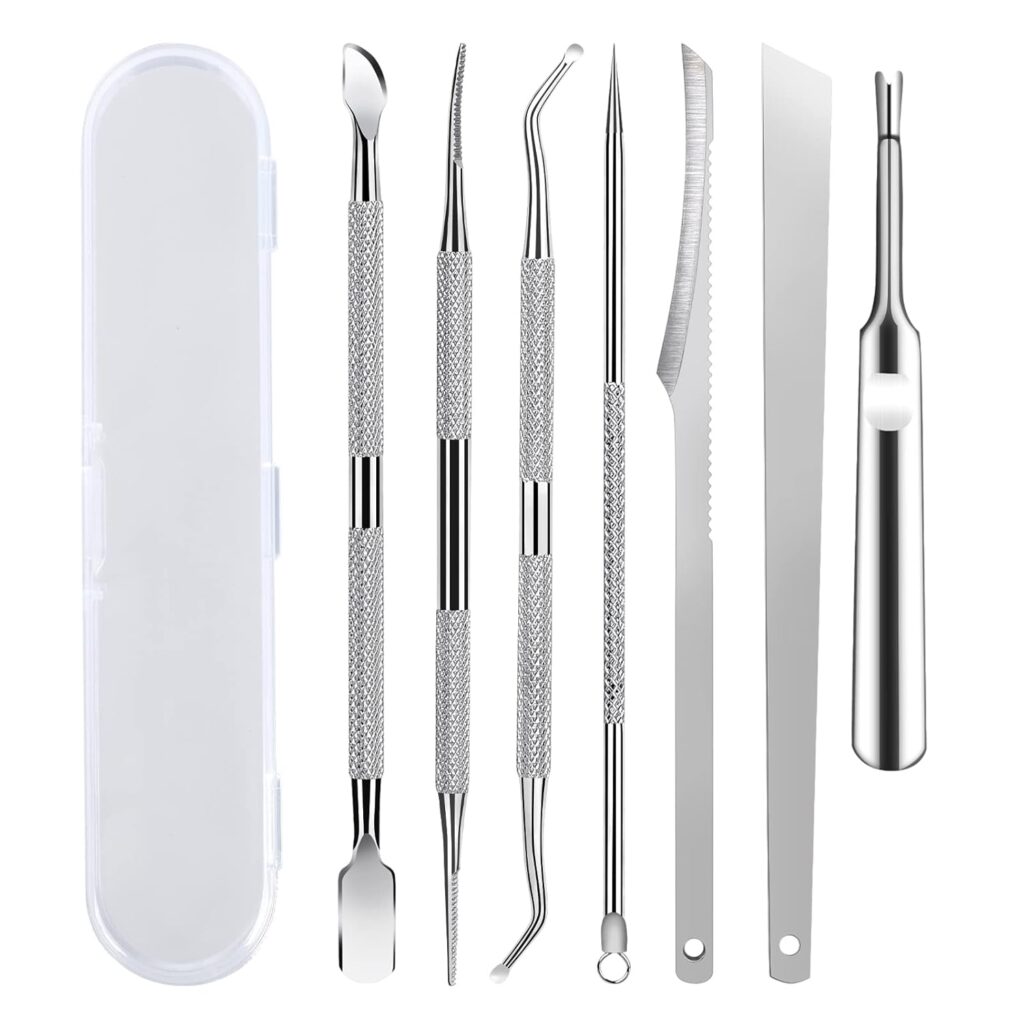 7-Pack Ingrown Toenail Tool Kit - File, Lifters, Surgical Safe Pedicure Tools for Nail Treatment & Pain Relief
