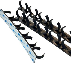 Adhesive Spice clip gripper clips, Holds 15 Ct spice jars, black, spice organizer for Pantry, custom fit, hangs nicely inside cabinet door or in your rv, frees up space in your cabinet (Black)