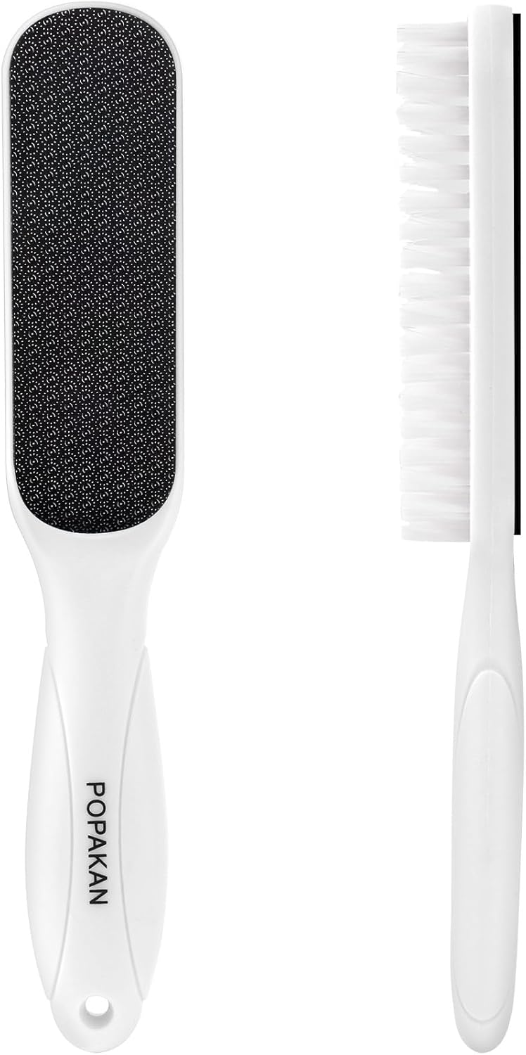 Pedicure Brush, File Callus Remover Dead Skin Nano Glass Remover for Feet with Soft Brush, Professional Pedicure Tool for Home Foot Care - White
