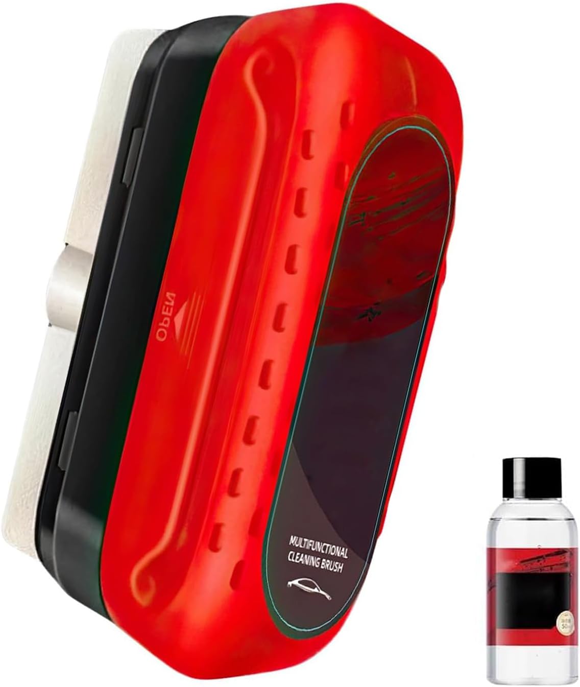 Automotive Glass Cleaning Brush with Refill, 2026 New Windshield & Window Care Tool, Anti-Fog Surface Cleaner Brush for Car Glass, Easy-Press Cleaning Board for Home and Vehicle Use (Red)