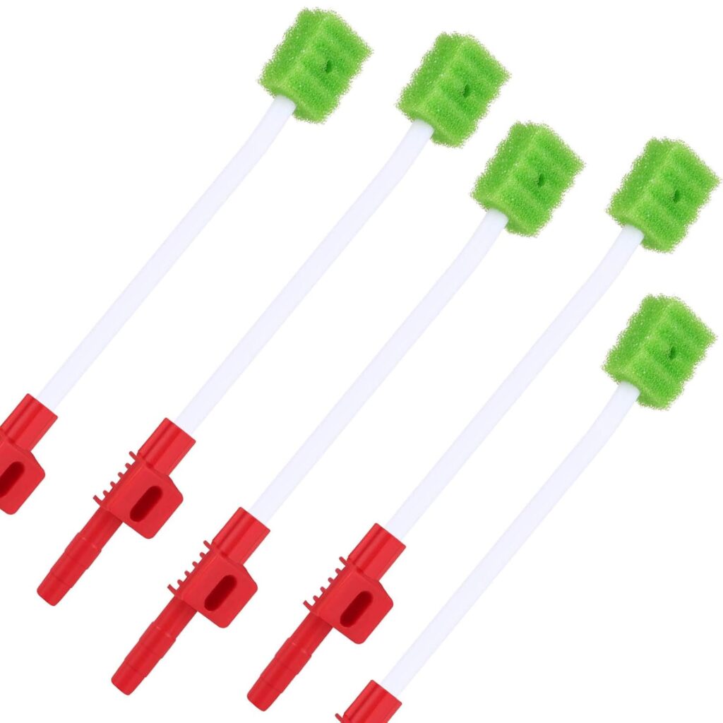 30Pcs Suction Oral Swabs- Disposable Suction Tube for ICU Patients Oral Cleaning Swabs Home Care Suction Sponge Stick