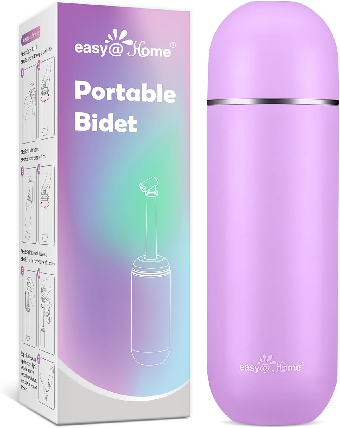 Easy@Home Portable Travel Bidet: Peri Bottle for Postpartum Essentials - Handheld Sprayer Kit for Perineal Care & Personal Hygiene | 380ml (12.8oz) | Women & Men | EPB-01 Pink