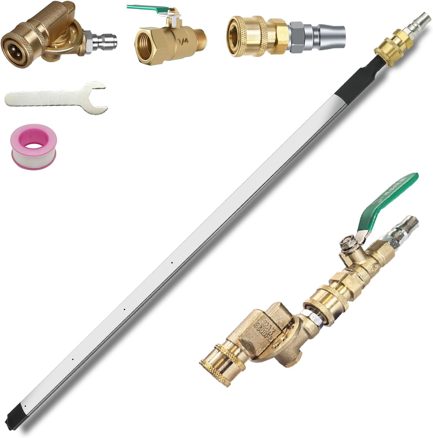 Lucstar Radiator Cleaning Wand & Car A/C Condenser Cleaner, Engine Cabin Air Filter Flusher, 24Inch Radiator Wands Connect with Pressure Washer Air Compressor for Cleaning Home Car Truck Radiators