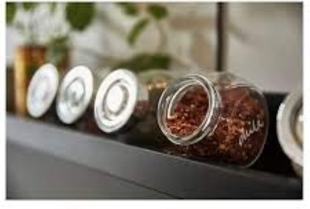 Ikea 2 Set RAJTAN Spice 4 jar – Minimalist Spice Jars – Height: 8 cm, Volume: 15 cl