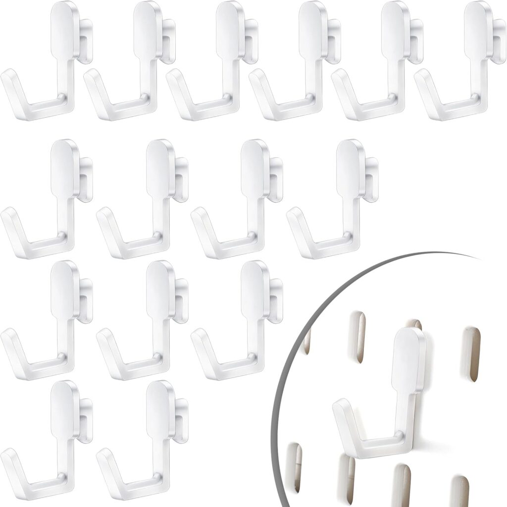 CroBlissful 15sets Pegboard Hook Compatible with IKEA Skadis Organizer Accessories, Hook Accessories Compatible with IKEA, Pegboard Hooks for Garage Home Office Indoor Supply (White)