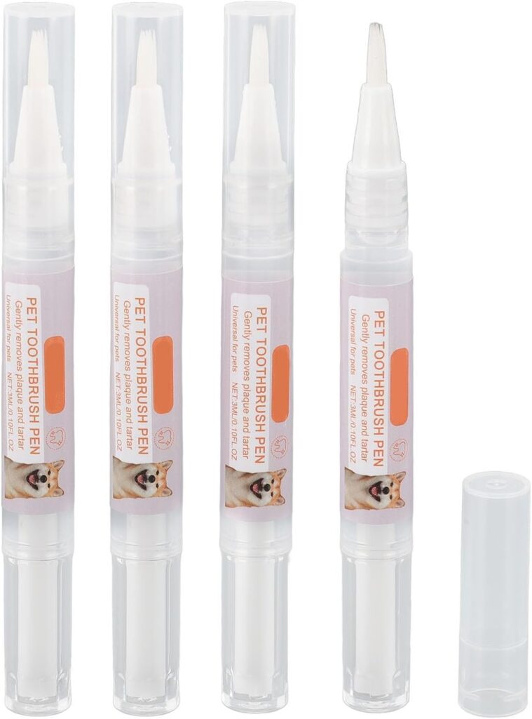 Pet Toothbrush Pen Dog Teeth Cleaning Pen Tartar Plaque Cleaning Bad Breath and Odor Removing for Dogs Cats Care Sensitive Gums