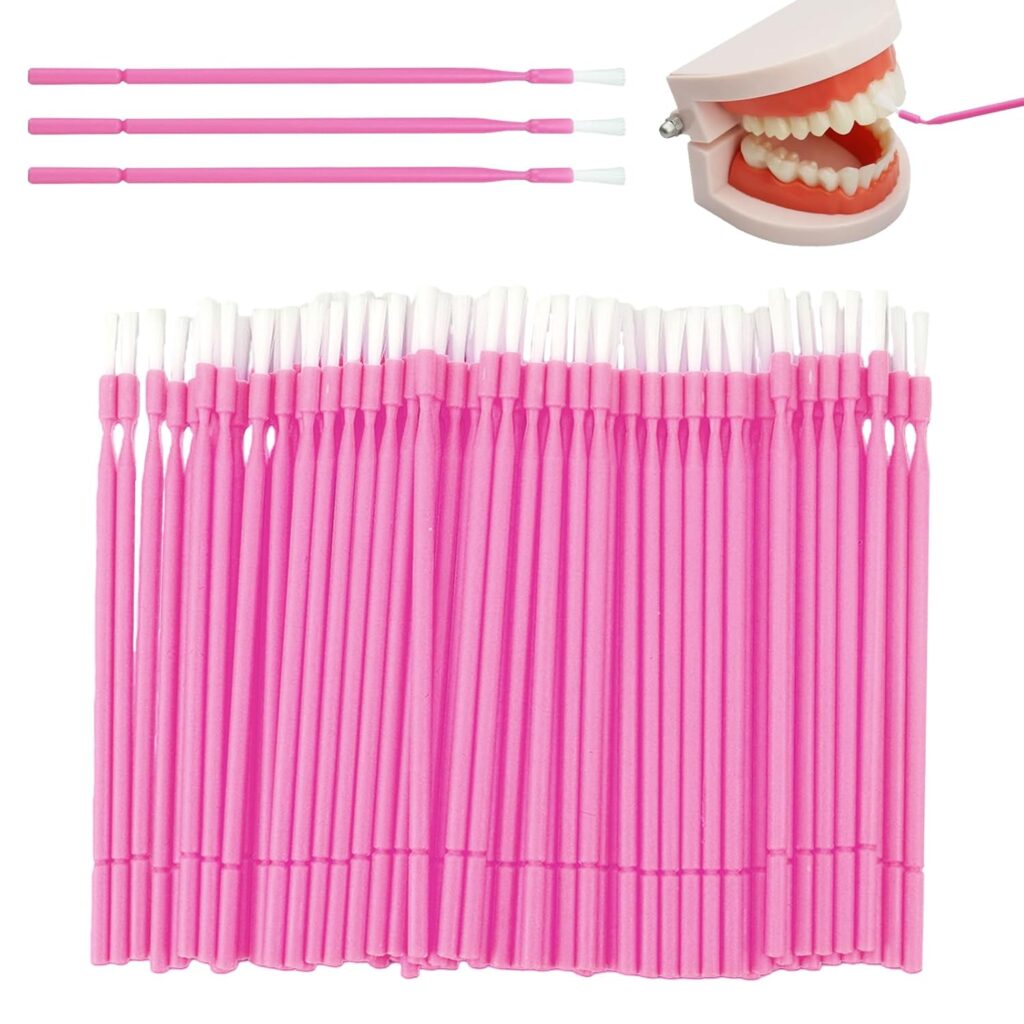 100Pcs Interdental Brushes, Disposable Tooth Cleaning Brushes for Teeth Gaps, Braces Oral Care - Micro Applicator Brush Kit for Home and Professional Use