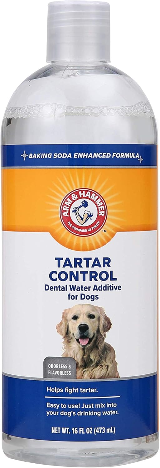 Arm & Hammer Clinical Care Dental Rinse for Adult Dogs, Odorless Flavorless No Taste Water Additive for Dog Dental Care, Helps Reduce Tartar & Freshen Breath, 16 Fl Oz Bottle