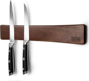 HOSHANHO Magnetic Knife Strips, Magnetic Knife Holder for Wall 16 Inch, Acacia Wood Knife Magnetic Strip Use as Knife Bar, Knife Holder for Kitchen Utensil Organizer