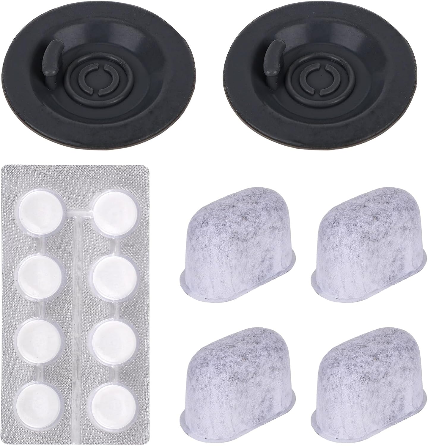 Espresso Maintenance Kit Compatible with Ninja Luxe Coffee Machine, 2pcs Silicone 54mm/2.13in Backflush Discs, 4 Water Filters & 8 Espresso Care Tablets for Daily Machine Care Cafe Accessories