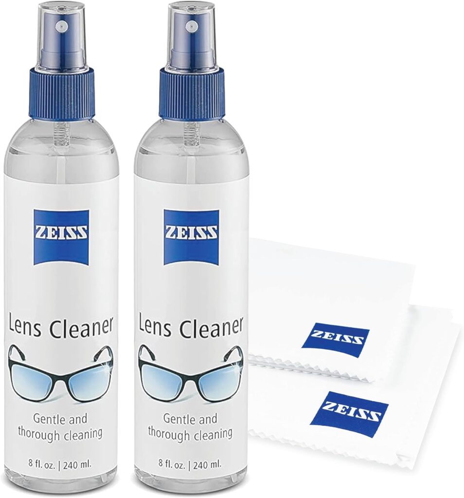 ZEISS Lens Care Pack 2x 8oz Streak-Free Lens Spray and Microfiber Cloths for Eyeglasses and Optics