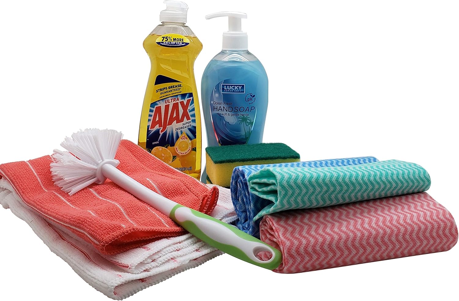 Dorm Room All Inclusive Kitchen Cleaning Kit comes with Dish soap, Sponges, Soap Hand Wash & More