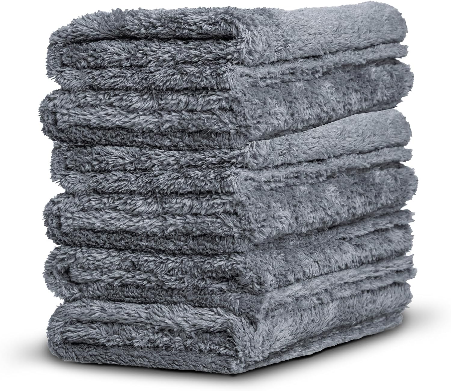 Adam's Borderless Grey Microfiber Towel (6pk) - Premium Ultra Soft Car Detailng Towel Cloths, 480gsm - Safe for Car Wash, Home Cleaning & Pet Drying Cloths (16 Inch x 16 Inch)