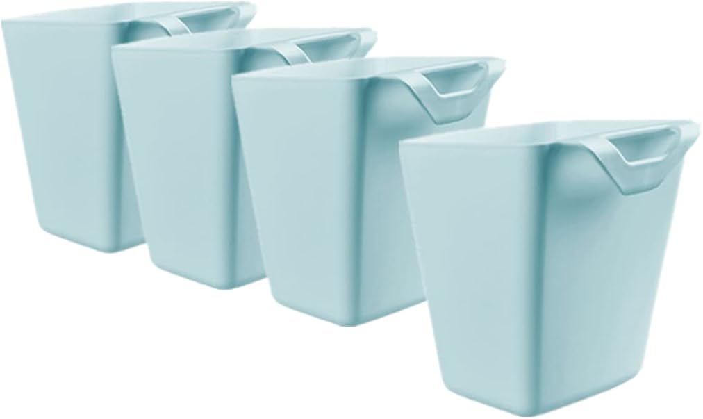 4 Pack Hanging Cup Holders for Storage Trolley & Cutlery Rack,Rolling Cart Accessorie,4.75x4" Hanging Bins,Removable Storage Cart Accessories,Hanging Kitchen Container(Blue)