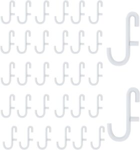 SnowTing 30 PCS White Pegboard Hooks Compatible with IKEA Skadis Peg Board, Pegboard Accessories Metal Hanging Hooks for Home Office Garage Storage Tool