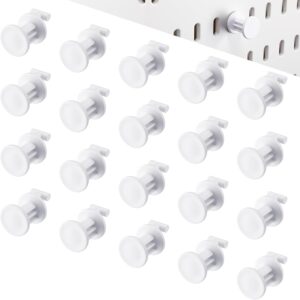 AceOrbit 20 Pcs Pegboard Hooks White Plastic 0.75'' Hook Pegboard Storage Accessories Compatible with IKEA for Jewelry Keychain Tool Home Office Indoor