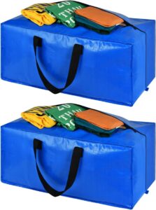 Moving Bags, Storage Totes, Extra Large Storage Bags for Moving Supplies, College Dorm Essentials, Bedroom Closet, Packing Bags with Backpack Handles Zipper Compatible with IKEA Frakta Cart2 Pack