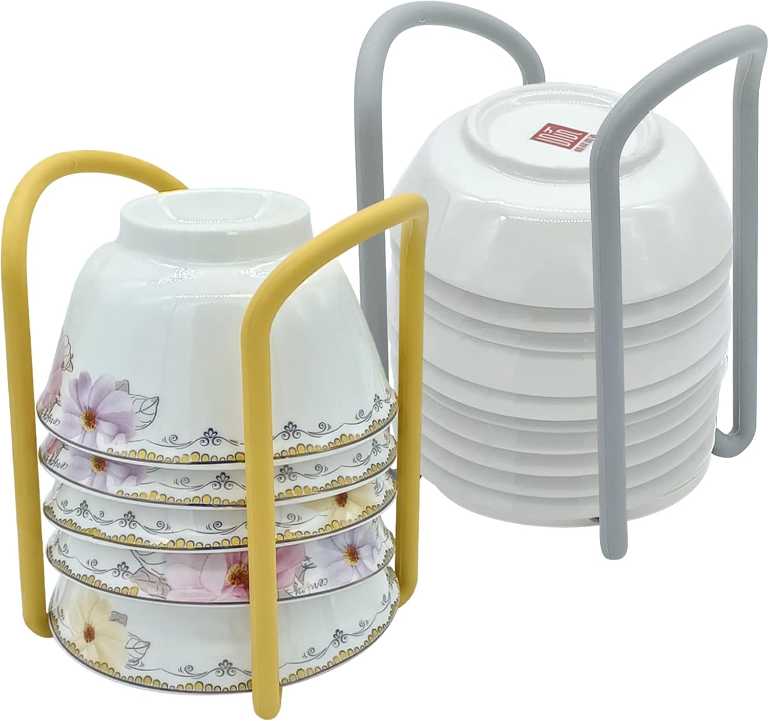 2 Pack Telescopic Tray Storage Rack, Dish Drying Rack, Multi-Functional Plates Cup Bowl Pot Pan Lid Storage Holder Organizer for Kitchen Cabinet