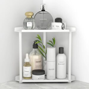 FLE Corner Bathroom Counter Organizer, Bathroom Organizer Countertop,Countertop Storage Shelf for Bath, Kitchen, Living Room, Bedroom