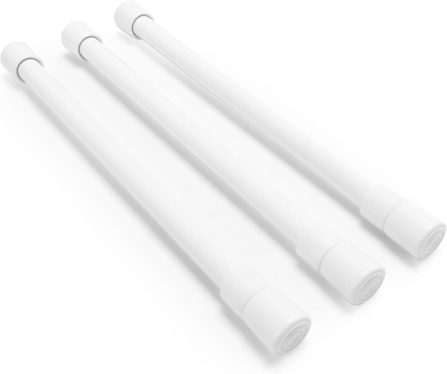 Camco 17" RV Refrigerator Bar - Holds Food and Drinks in Place During Travel and Helps Stop Messy Spills - Spring Loaded and Extends 10-inches to 17-inches - 3 Pack -White (44063)