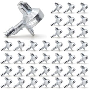 80pcs Shelf Support Pegs Replacement, for Wood Shelving Shelf Support Holders Pin, Compatible Zinc Alloy Kitchen Cabinet Shelves Pegs Metal Bookshelf Pin, with IKEA Part 131372 Reliable Shelf Pegs