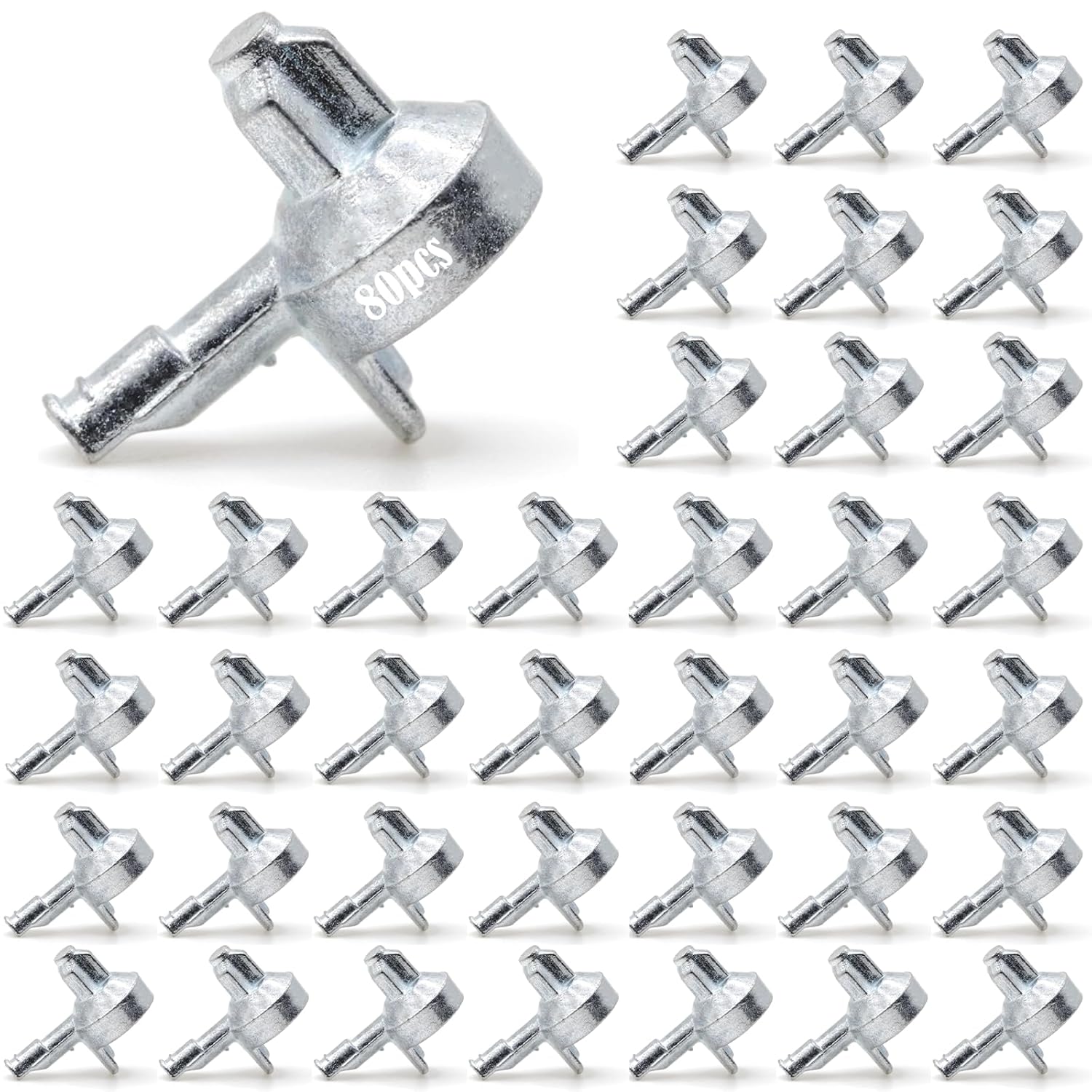 80pcs Shelf Support Pegs Replacement, for Wood Shelving Shelf Support Holders Pin, Compatible Zinc Alloy Kitchen Cabinet Shelves Pegs Metal Bookshelf Pin, with IKEA Part 131372 Reliable Shelf Pegs
