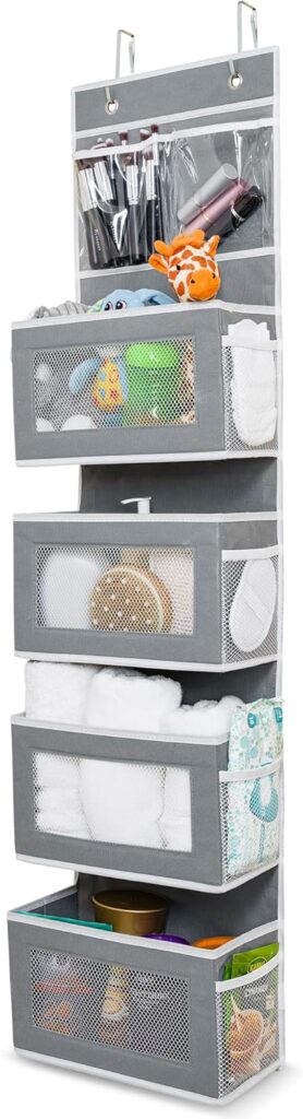Wondersome Over the Door Organizer - Clear Mesh Window Hanging Storage Rack - Closet/Wall Organization for Bedroom, Bathroom, Kids Room - Space Saving Shelves for Clothes, Shoe, Towel - US-Based Brand