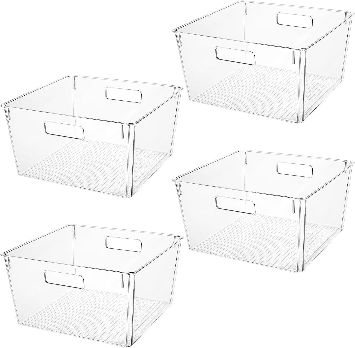 Extra Large Clear Plastic Storage Bins, Perfect for Kitchen Organization or Pantry Organization and Storage, Laundry Room, Fridge, Freezer Organizer Plastic Storage Containers for Organizing