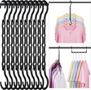 HOUSE DAY Closet Organizers and Storage 12 Pack, College Dorm Room Essentials, Multifunctional Organizer Magic Space Saving Hangers with 5 Holes, Storage Organization for Wardrobe Closet