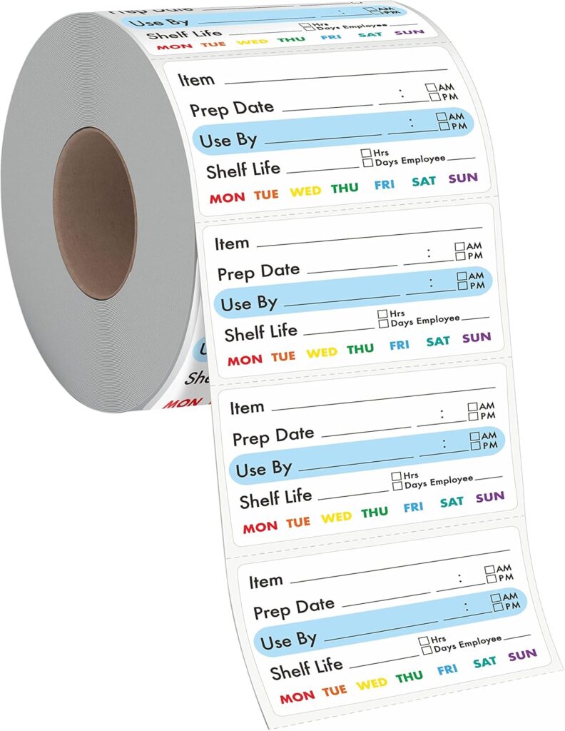 300 Removable Food Labels, Water/Oil/Tear Resistant Freezer Pantry Labels with Perforation Line No Residue Left for Food Containers Jars Kitchen Restaurant Storage Organization