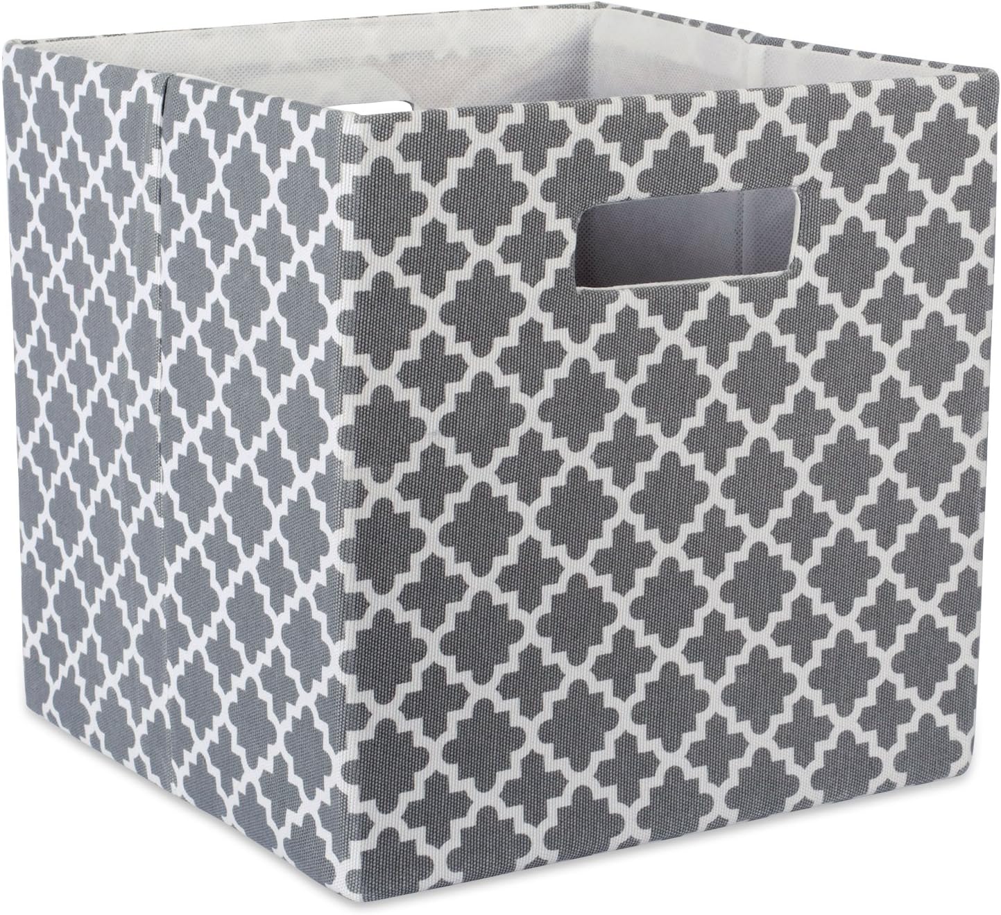 DII Hard Sided Collapsible Fabric Storage Container for Nursery, Offices, & Home Organization, (11x11x11) - Lattice Gray